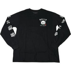 Riot Society Panda Graphic T Shirt Mens M Black Streetwear Asian Print Tee